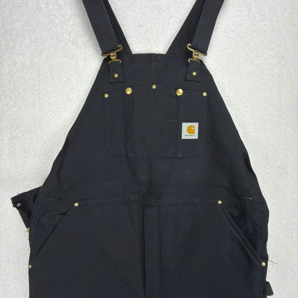 Carhartt Arctic Quilt Lined Bibs Overalls Mens 42x34 R03 BLK Black NWT‎ NOS